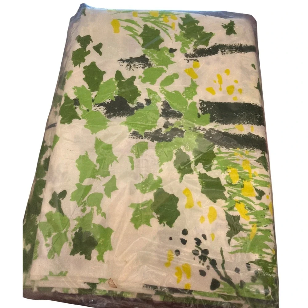 Vintage Sears Forest Haven Full Flat Sheet Cottagecore Woodland Botanical Cabin